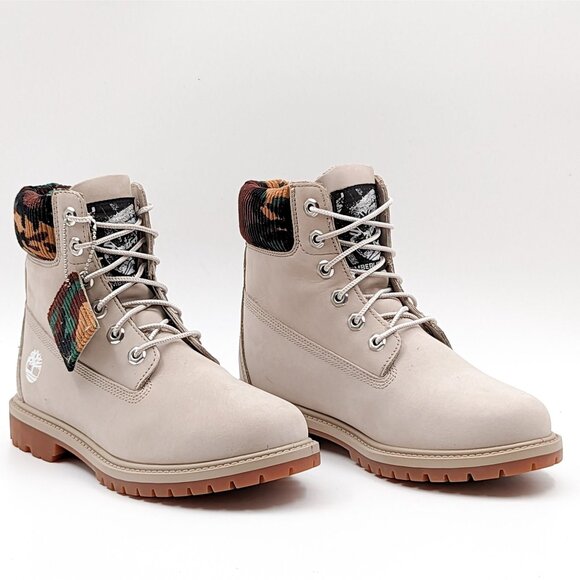 Timberland Women 6-inch Premium Boots Waterproof Light Taupe Nubuck size 7 - Picture 1 of 9